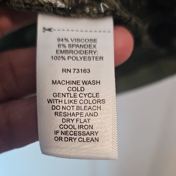 Cupio Olive Top with Black Embroidery - Picture 8 of 11